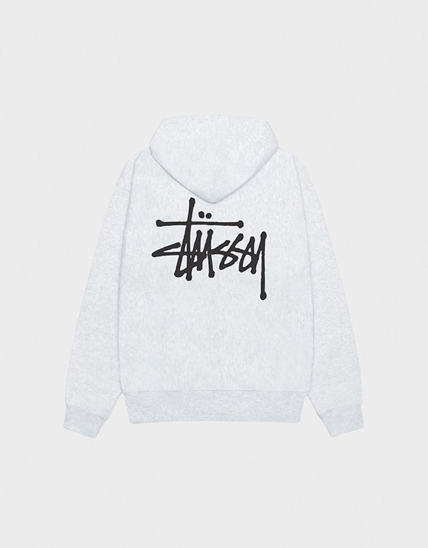 stussy-basic-ash-heather-hoodie.jpg Stussy Ash Heather Basic Hoodie - Image 1