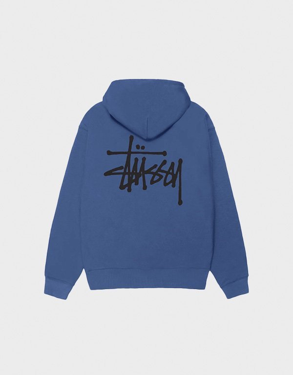 stussy-basic-blue-hoodie.jpg Stussy Blue Basic Hoodie - Image 1