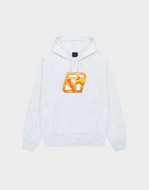 stussy-blaze-ash-heather-hoodie.jpg Stussy Ash Heather Blaze Hoodie - Image 1