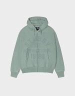 Stussy Established Zip Grey Green Hoodie