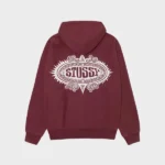 Stussy Mantra Zip Burgundy Hoodie