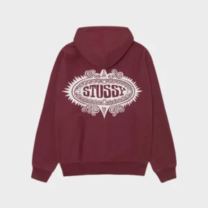 Stussy Mantra Zip Burgundy Hoodie