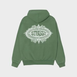 Stussy Mantra Zip Green Hoodie