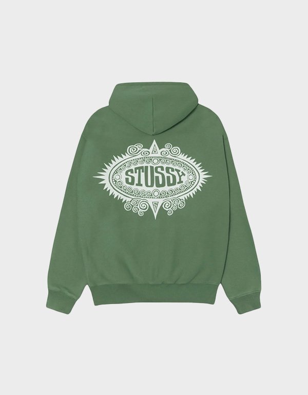stussy-mantra-zip-green-hoodie.jpg Stussy Mantra Zip Green Hoodie - Image 1