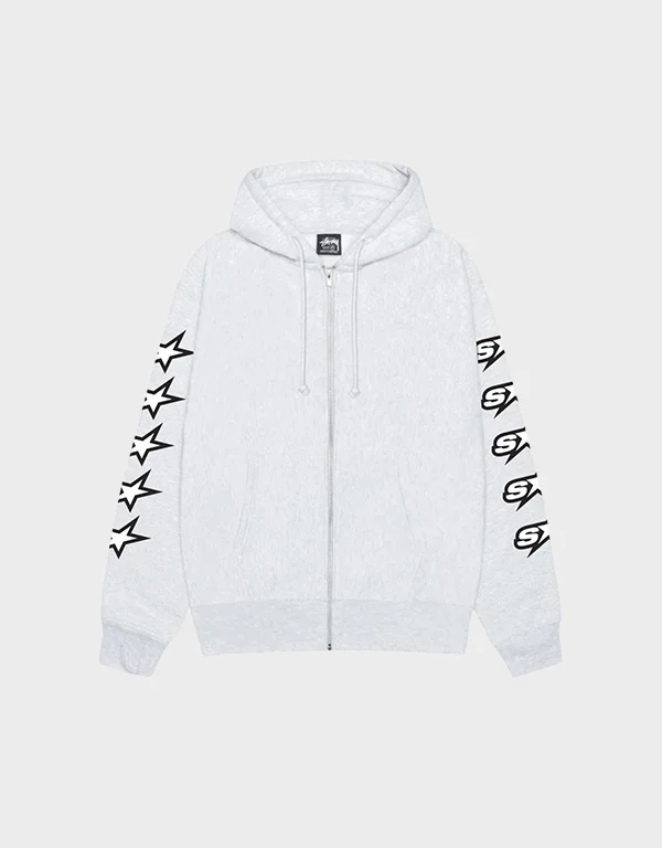 stussy-speedway-zip-ash-heather-hoodie.webp Stussy Speedway Zip Ash Heather Hoodie - Image 1