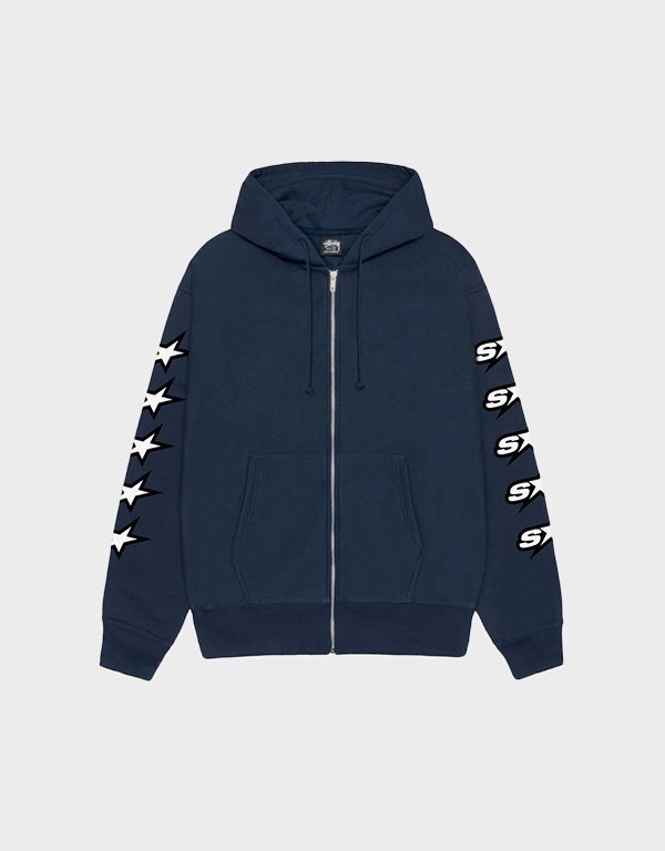 stussy-speedway-zip-navy-hoodie.jpg Stussy Speedway Zip Navy Hoodie - Image 1