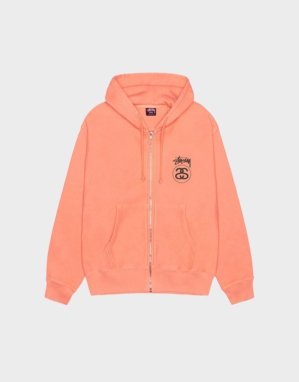 stussy-stock-link-pigment-dyed-sherbert-zip-hoodie.jpg Stussy Stock Link Pigment Dyed Sherbert Hoodie - Image 1