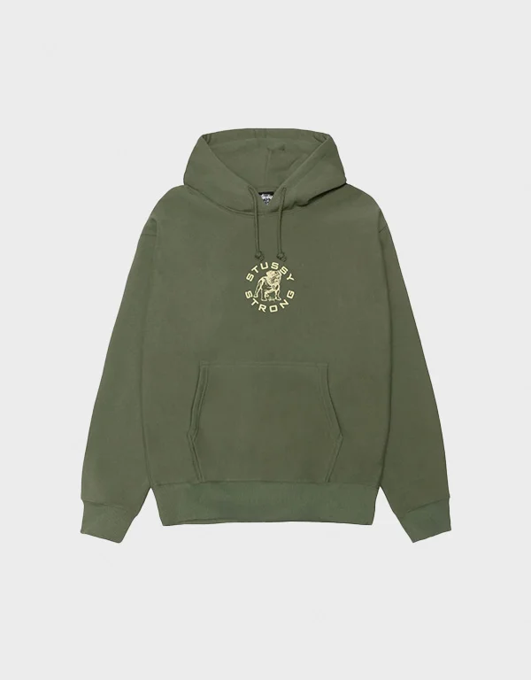 stussy-strong-mac-olive-hoodie.webp Stussy Strong Mac Olive Hoodie - Image 1