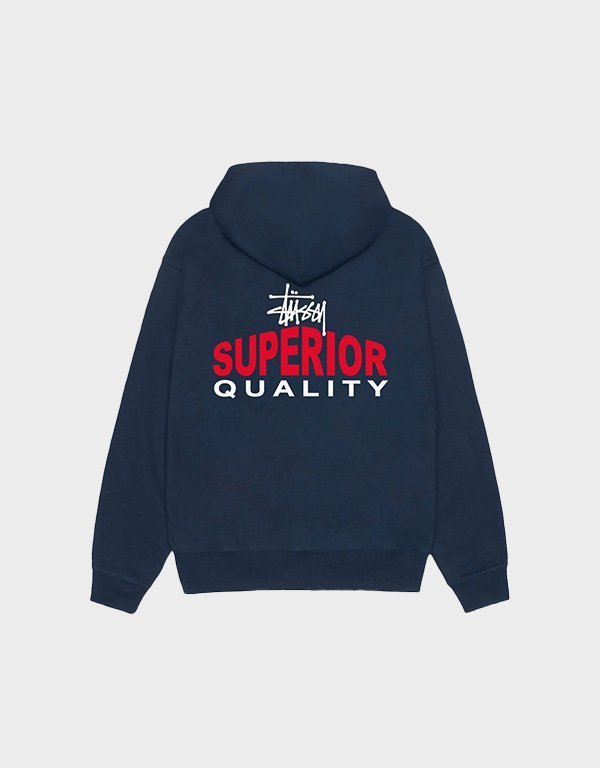 stussy-superior-quality-navy-hoodie.jpg Stussy Superior Quality Navy Hoodie - Image 1