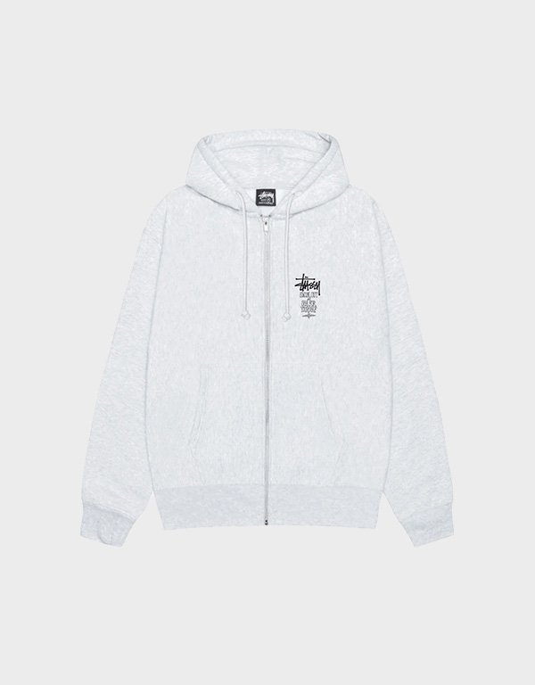 stussy-swim-out-zip-ash-heather-hoodie.jpg Stussy Swim Out Zip Ash Heather Hoodie - Image 1