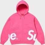Supreme Big Logo Zip Up Magenta Hoodie