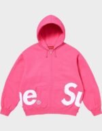 Supreme Big Logo Zip Up Magenta Hoodie