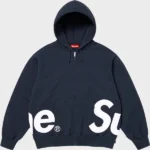 Supreme Big Logo Zip Up Navy Hoodie