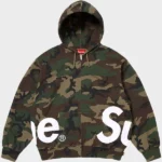 Supreme Big Logo Zip Up Camo Hoodie