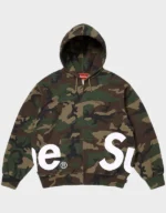 Supreme Big Logo Zip Up Camo Hoodie