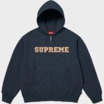 Supreme Collegiate Applique Navy Hoodie | The Hoodie Maker UK