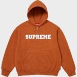 Supreme Collegiate Applique Rust Hoodie | The Hoodie Maker UK