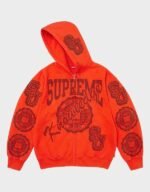 Supreme Knowledge Reigns Orange Hoodie - Image 2