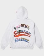 Supreme Multi logo Ash Grey Hoodie | The Hoodie Maker UK