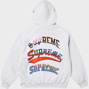 Supreme Multi logo Ash Grey Hoodie | The Hoodie Maker UK